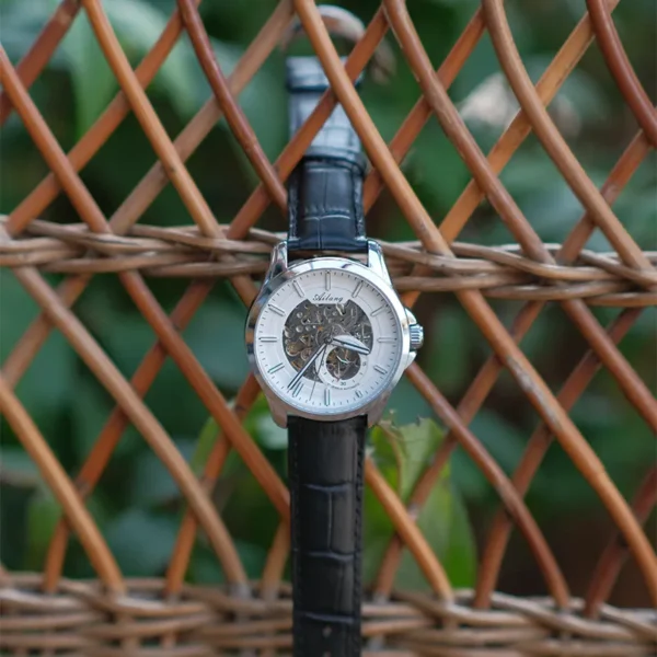 AILANG Couple watches, a pair of fine steel hollow back transparent watches, retro, simple, fashionable and versatile automatic mechanical movement - Image 5