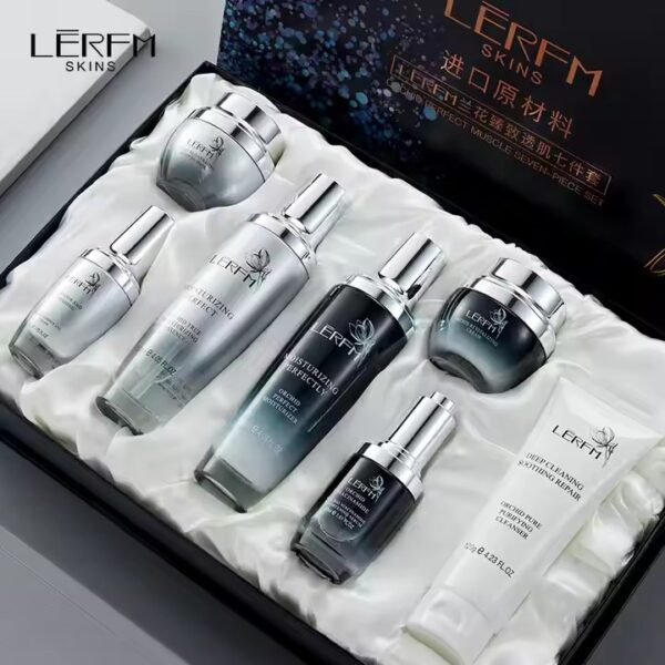 Hot-selling Orchid Perfect Anti-aging Moisturizing Seven-Piece Set Lotion Serum Eye Cream Skin Care Facial Care Set - Image 3
