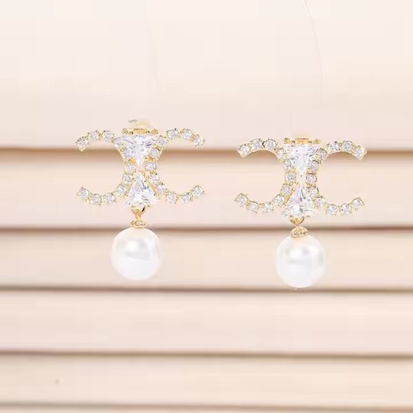 Future Angel New Gold Plated Women's Earrings Pearl Zircon Tie Party Jewelry Couple Gifts - Image 7