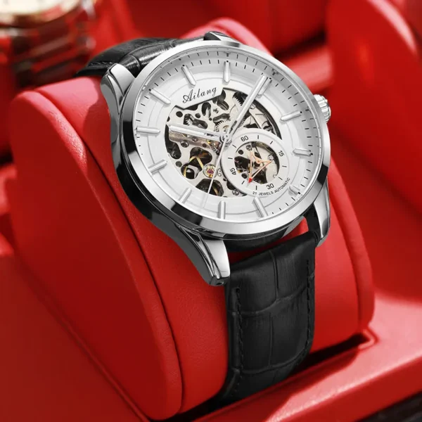 AILANG Couple watches, a pair of fine steel hollow back transparent watches, retro, simple, fashionable and versatile automatic mechanical movement - Image 3