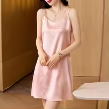 Spring Summer Silk Satin Floral EmbroideryWomen's Camisole Dress Suit lnner Wear Outer Wear High End Sensation Skirt Base Dress