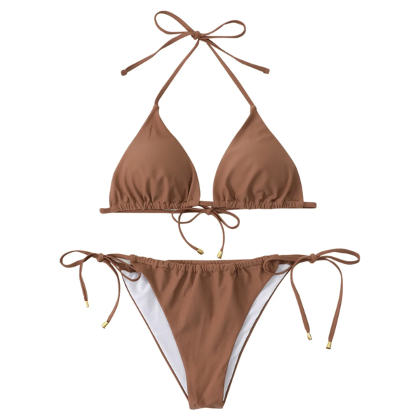 Female Swimwear Split Summer Beachwear Sexy Tie Backless Swimsuit Two Piece Sets For Ladies Thong Bikinis Sets kyпaльHИK - Image 3