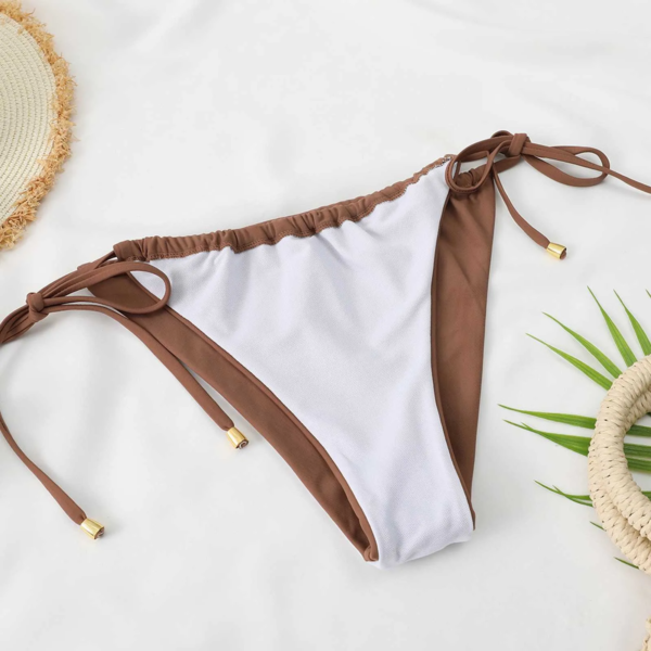 Female Swimwear Split Summer Beachwear Sexy Tie Backless Swimsuit Two Piece Sets For Ladies Thong Bikinis Sets kyпaльHИK - Image 4