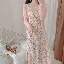 French RomanticV-Neck Fragrant Tank Dress Summer Slimming Loose-Fit Elegant Soft Superhero Women's Medium-Length Trendy