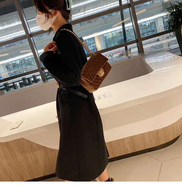 Chain Bag Xiaoxiangfeng Shoulder Bag 2025 New Diamond Grid Embroidery Line Fashionable Commuting Crossbody Bag Men's Bag - Image 4