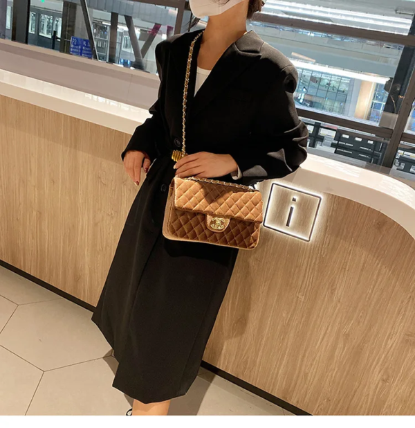 Chain Bag Xiaoxiangfeng Shoulder Bag 2025 New Diamond Grid Embroidery Line Fashionable Commuting Crossbody Bag Men's Bag - Image 5