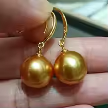 Shell Pearl Earrings yellow Earrings 18k Gold Real Classic Jewelry FOOL'S DAY VALENTINE'S DAY Party Fashion Wedding New Year