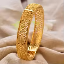 Luxury Vintage Gold Plated Bangles For Women Girls Arabia Bridal Wedding Jewelry Gifts